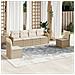 Set Divano Da Giardino 6 Pz Con Cuscini Beige In Polyrattan - Foto miniatura 1