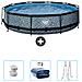 Piscina Fuori Terra - In Giro - 360x360x76 Cm - Grigio - Include Accessori Coordinati Cb95 - Foto miniatura 1