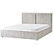 Letto Contenitore Velluto Elasticizzato Moissac 180 X 200 Cm Nero /bianco - Foto miniatura 5