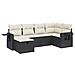 Set Divano da Giardino 6 pz con Cuscini Nero in Polyrattan - Foto miniatura 1