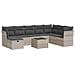 Set Divano da Giardino 9pz con Cuscini Grigio Chiaro Polyrattan - Foto miniatura 1