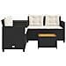 Divano da Giardino con Tavolo e Cuscini a L Nero in Polyrattan - Foto miniatura 5