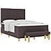 Letto Box Spring con Materasso e Panca Marrone Scuro 160x200 cm Tessuto - Foto miniatura 1