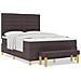 Letto Box Spring con Materasso e Panca Marrone Scuro 160x200 cm Tessuto - Foto miniatura 4