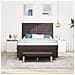 Letto Box Spring con Materasso e Panca Marrone Scuro 160x200 cm Tessuto - Foto miniatura 5