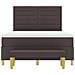 Letto Box Spring con Materasso e Panca Marrone Scuro 160x200 cm Tessuto - Foto miniatura 9