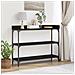 Tavolino Consolle Nero Rovere 100x30x80 cm Legno Ingenerizzato e Acciaio - Foto miniatura 2