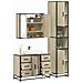 Set Mobili da Bagno 3 pz Rovere Sonoma in Legno Multistrato - Foto miniatura 2