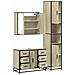 Set Mobili da Bagno 3 pz Rovere Sonoma in Legno Multistrato - Foto miniatura 8