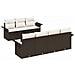 Set Divano da Giardino 8 pcs Marrone e Crema 55 x 55 x 37 cm - Foto miniatura 1