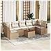 Set Divano da Giardino 8 pcs Beige e bianco - Foto miniatura 2