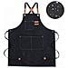 Grembiule In Tela Di Cotone Impermeabile E Oleorepellente Con Tasche - Ideale Per Cucina, Giardino E Lavoro Black - Foto miniatura 3