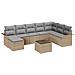 Set Divano da Giardino con cuscino 9 pcs Nero Poly Rattan - Foto miniatura 1