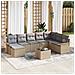 Set Divano da Giardino con cuscino 9 pcs Nero Poly Rattan - Foto miniatura 2