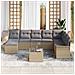 Set Divano da Giardino con cuscino 9 pcs Nero Poly Rattan - Foto miniatura 3