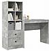 Scrivania con Spazio di Archiviazione 2 pcs Grigio cemento - Foto miniatura 3