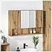 Mobiletto per specchio da bagno con porta rovere artigianale - Foto miniatura 2