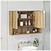 Mobiletto per specchio da bagno con porta rovere artigianale - Foto miniatura 4