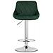Sgabello girevole DAKA in velluto verde con base cromata - Foto miniatura 3