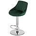 Sgabello girevole DAKA in velluto verde con base cromata - Foto miniatura 5