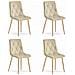 Sedia TYRA in velluto beige chiaro con gambe color legno x4 - Foto miniatura 1
