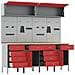 Set di mobili da lavoro con archiviazione 10 pcs Rosso - Foto miniatura 5