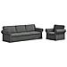 Divano 2 pcs Grigio scuro 245 x 82 x 80 cm Tessuto - Foto miniatura 1