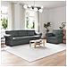 Divano 2 pcs Grigio scuro 245 x 82 x 80 cm Tessuto - Foto miniatura 2