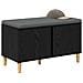 Panca per ingresso con cuscino Rovere Nero 80 x 38 x 46 cm - Foto miniatura 3