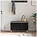 Panca per ingresso con cuscino Rovere Nero 80 x 38 x 46 cm - Foto miniatura 4