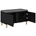 Panca per ingresso con cuscino Rovere Nero 80 x 38 x 46 cm - Foto miniatura 5