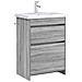 Mobiletto da Bagno Sotto Lavabo Sonoma grigio 56 x 37,5 x 81 cm - Foto miniatura 2