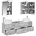 Set di mobili per il bagno 5 pcs Grigio Cemento - Foto miniatura 3
