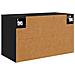 Mobile TV da Parete BORNE 69 x 33 x 40 cm Rovere Nero - Foto miniatura 4