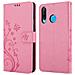 Custodia Compatibile Con Huawei P30 Lite In Rosa Fiore - Coperchio Protettivo In Design Floreale Con Chiusura Magnetica, Funzione Stand E Slot Per Carte - Foto miniatura 10