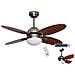 ?5704 Ventilatori Da Soffittotelecomando E27 60 W Bronzo Antico Metallo Led Oro - Foto miniatura 1