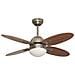 ?5704 Ventilatori Da Soffittotelecomando E27 60 W Bronzo Antico Metallo Led Oro - Foto miniatura 4