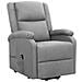 Poltrona Alzapersona Reclinabile Grigio Chiaro In Tessuto - Foto miniatura 3