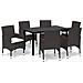 Set Da Pranzo Per Giardino 7 Pz Con Cuscini Polyrattan Marrone - Foto miniatura 2