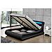 Portland Struttura Letto In Similpelle Nera Con Contenitore E Led 140x190 Cm - Foto miniatura 6