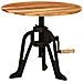 Tavolino 60x (42-62) Cm In Legno Massello Di Acacia E Ghisa - Foto miniatura 1