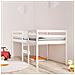 Letto A Soppalco Bianco 90x200 Cm In Legno Massello Di Pino - Foto miniatura 1
