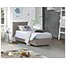 Letto Singolo Daisy, Letto Contenitore Con Rivestimento In Tessuto, 100% Made In Italy, Apertura Frontale, Con Materasso Cm 80x190 Incluso, Tortora - Foto miniatura 1