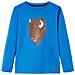 Maglietta Per Bambini A Maniche Lunghe Con Stampa Lupo Blu Cobalto 116 - Foto miniatura 1