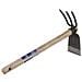 Trade Shop - Zappa Doppia Attrezzo Giardinaggio Coltivare Giardino Manico In Legno - Foto miniatura 1