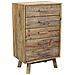 Cassettiera Con 5 Cassetti In Legno Di Pino 60x40xh100 Cm Wood - Foto miniatura 1