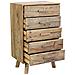 Cassettiera Con 5 Cassetti In Legno Di Pino 60x40xh100 Cm Wood - Foto miniatura 2