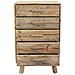 Cassettiera Con 5 Cassetti In Legno Di Pino 60x40xh100 Cm Wood - Foto miniatura 4