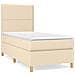 Giroletto A Molle Con Materasso Crema 90x190 Cm In Tessuto - Foto miniatura 1