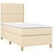 Giroletto A Molle Con Materasso Crema 90x190 Cm In Tessuto - Foto miniatura 2